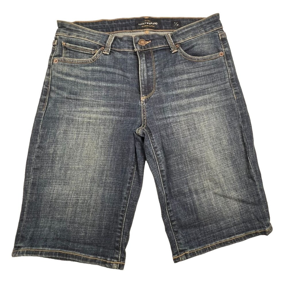 LUCKY BRAND The Bermuda Denim Shorts Womens 4 Blue Longline Stretch Jean